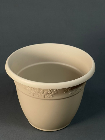 Кашпо для цветов Рябина (5л) с поддоном латте